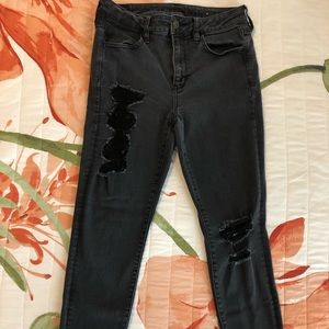 Black ripped American eagle pants next level